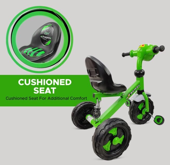 Dash Xtreme Stylish Steel Tricycle for Kids, Baby with Strong Frame, Light and Music n High Back Rest - Image 2