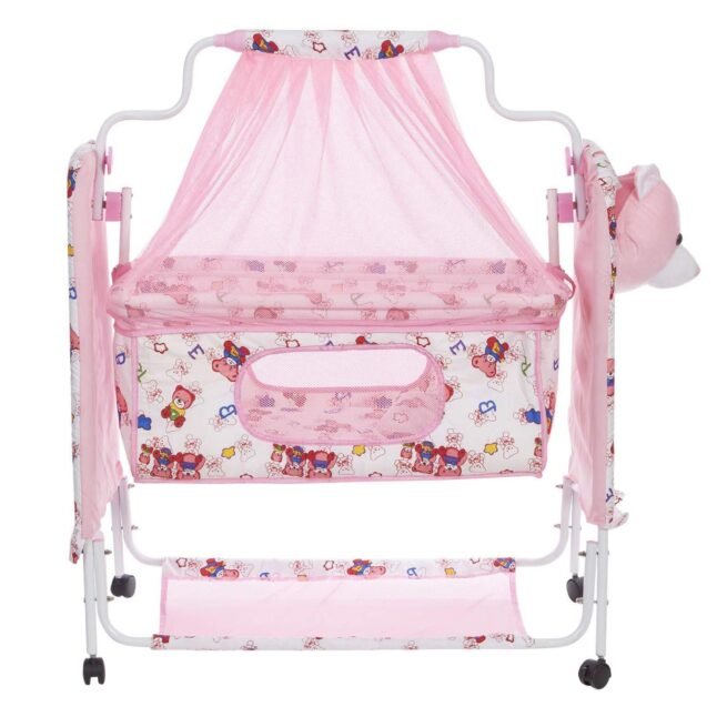 Cozy New Born Baby Cradle Pink - Image 6