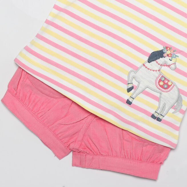 TOFFY HOUSE Adorable Pink Shorts & Top Set for Baby Girls (NB - 3Y) - Image 3