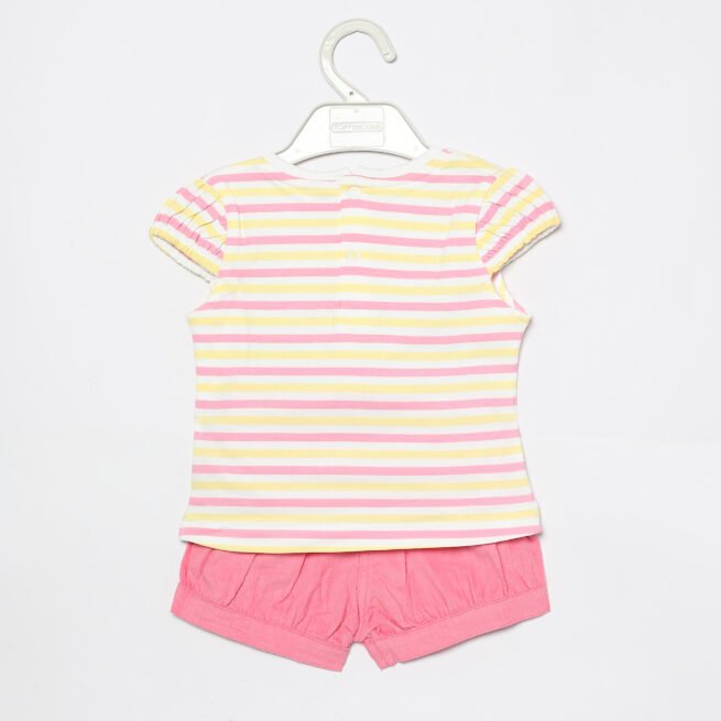 TOFFY HOUSE Adorable Pink Shorts & Top Set for Baby Girls (NB - 3Y) - Image 4