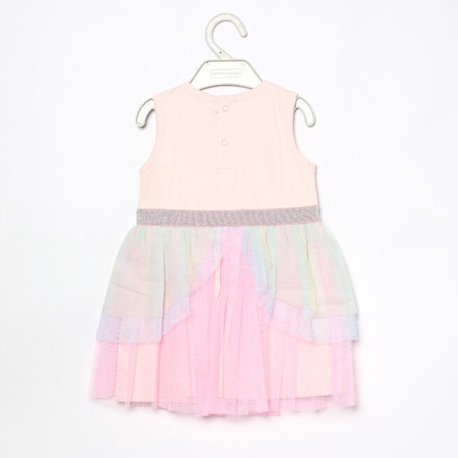 TOFFY HOUSE Pink Net Frock for Baby Girls (3M - 3Y) - Image 3