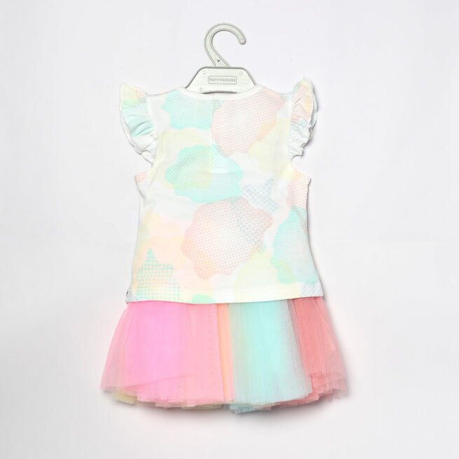 TOFFY HOUSE Multicolor Skirt & Top Set for Baby Girls (3M - 3Y) - Image 3