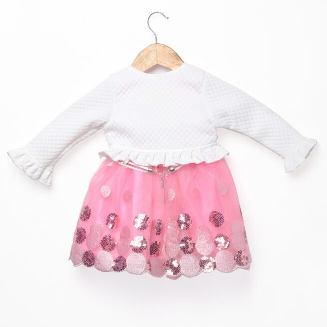 Chic Charm:Little Dolly Pink Frock with Coordinated Coat - Image 7