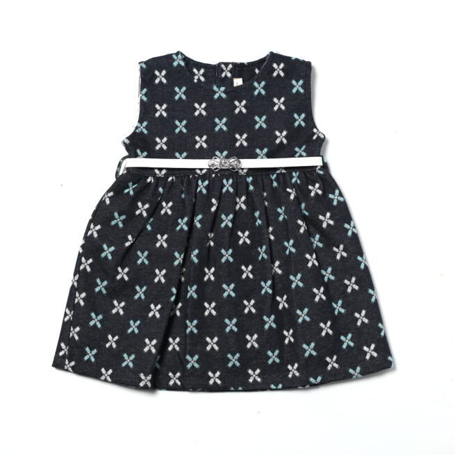 Elegance in Monochrome: Chocolate Baby Brand Black and White Cotton Frock - Image 5