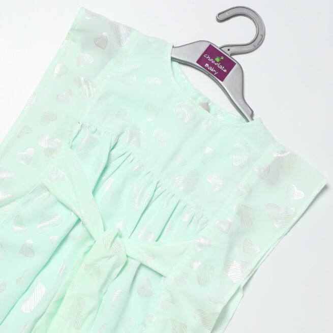 Chocolate Baby Mint Green Dress for Girls - A Breath of Elegance for Little Angels - Image 5