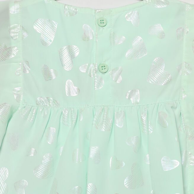 Chocolate Baby Mint Green Dress for Girls - A Breath of Elegance for Little Angels - Image 2