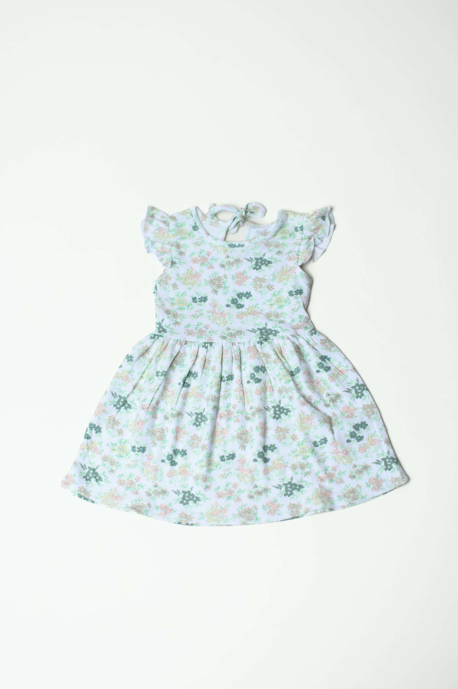 Floral Print Flutter Sleeve Dress
