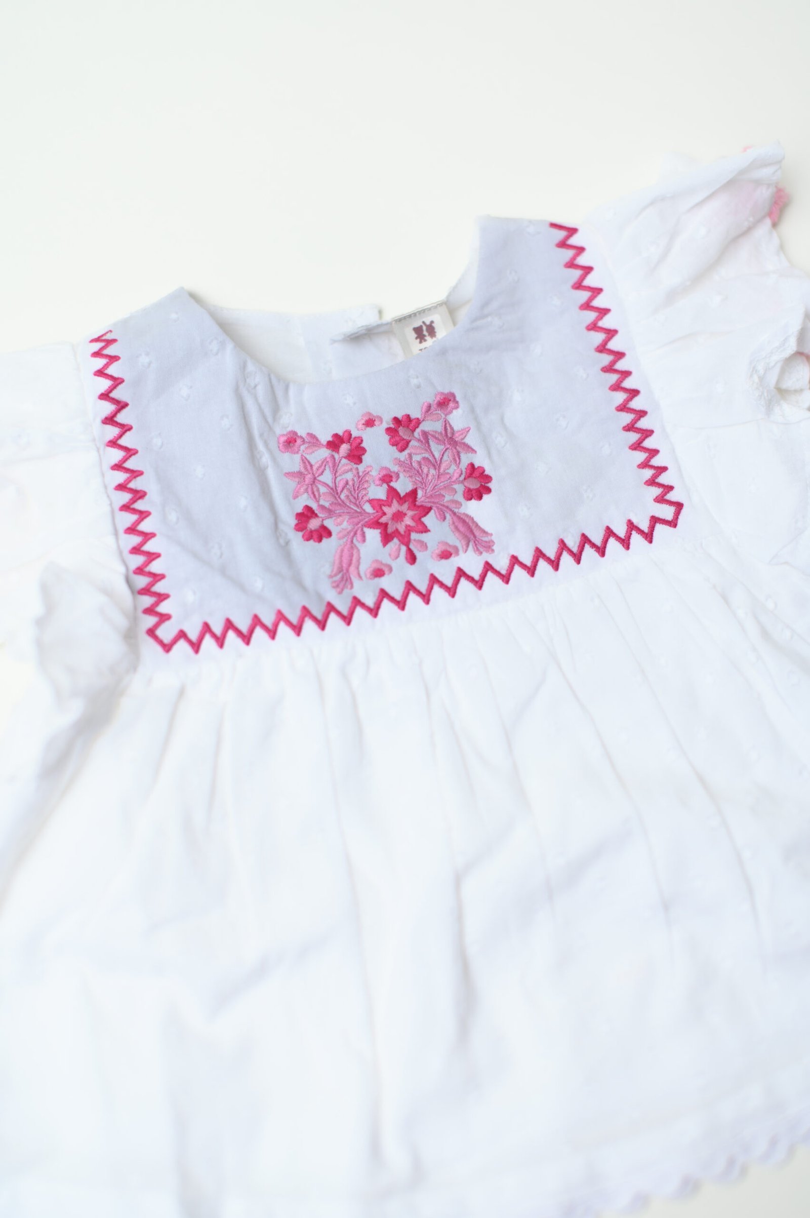 Baby Girl Floral Embroidered Dress & Shorts Set - Image 2