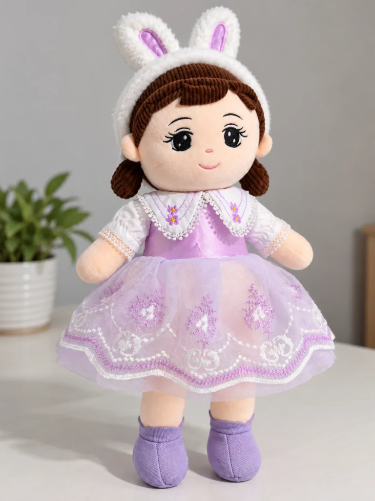 Bunny-Eared Lavender Plush Doll
