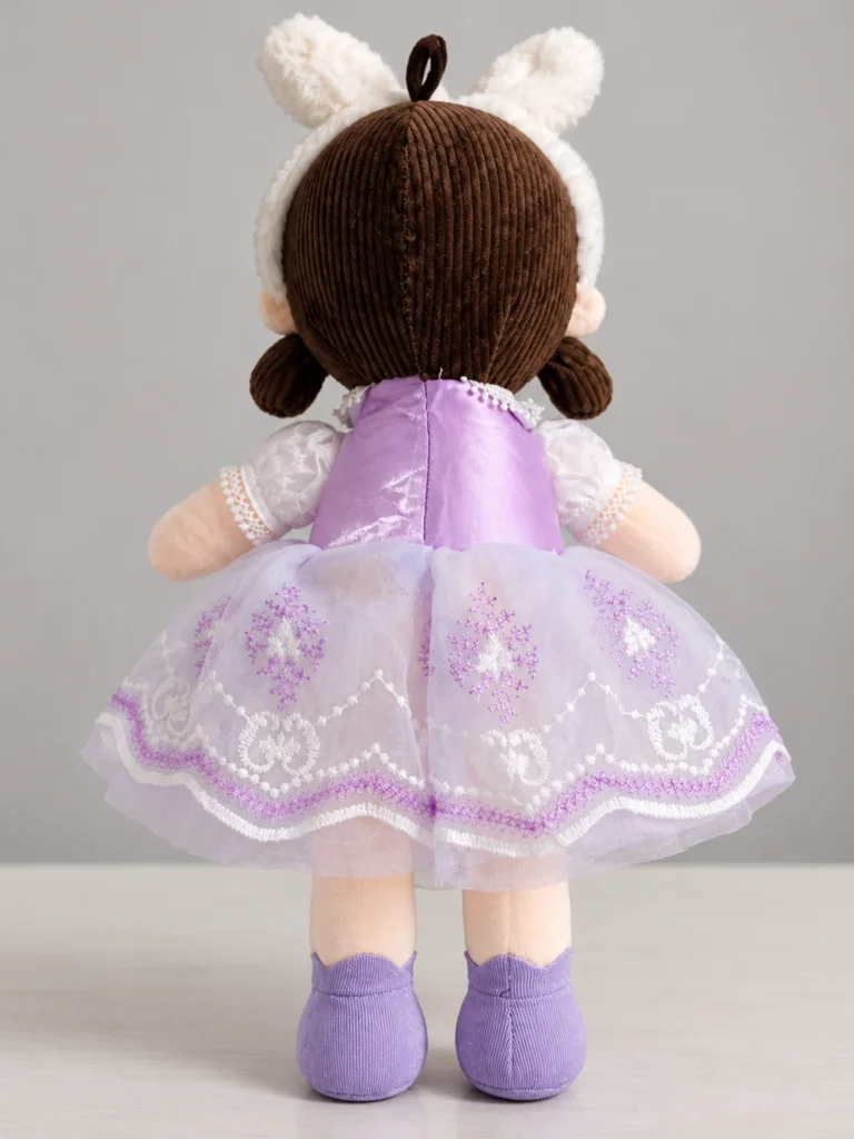 Bunny-Eared Lavender Plush Doll_Back View