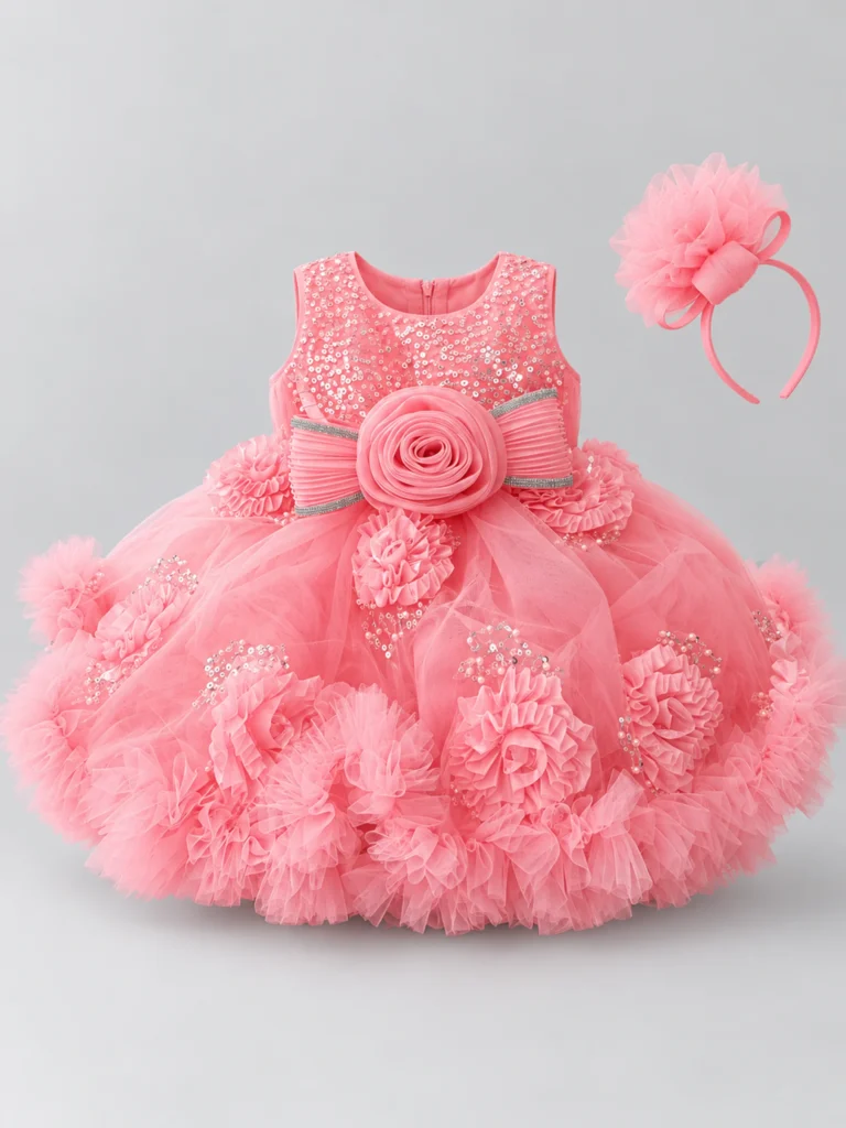 Coral Pink Dress Set