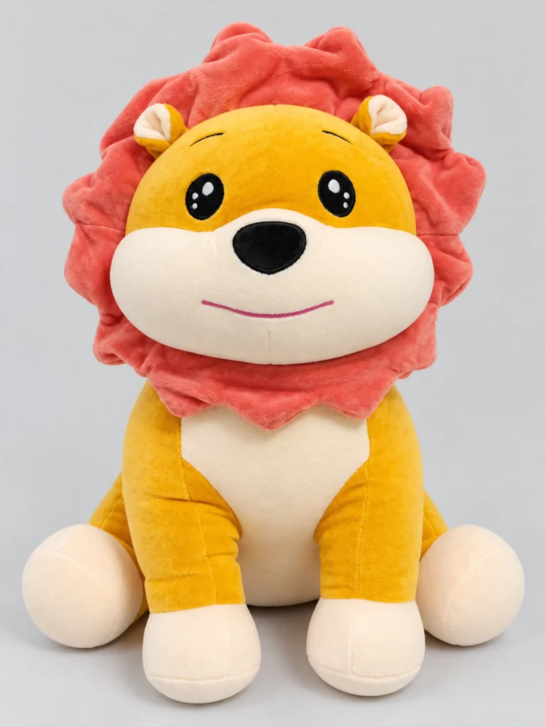 Cute Coral-Mane Plush Lion