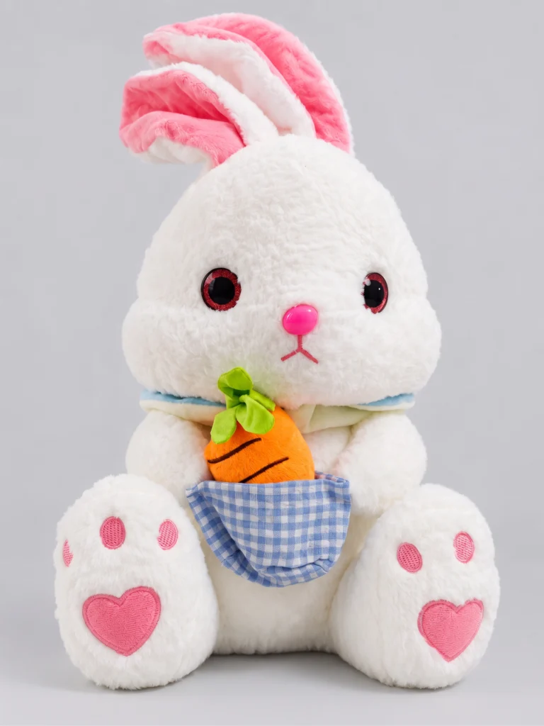 Fluffy Bunny with Carrot Pouch