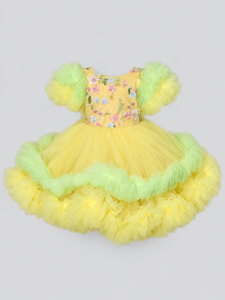 Pastel Floral Tulle Princess Frock_Full
