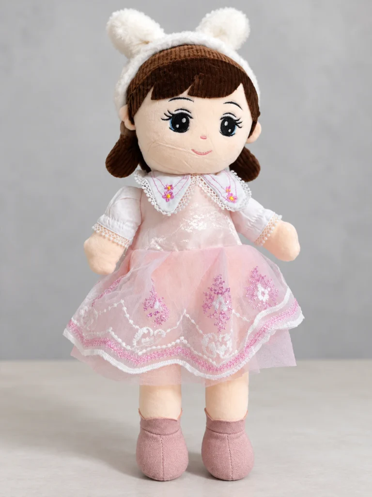 Plush Bunny-Eared Girl Doll