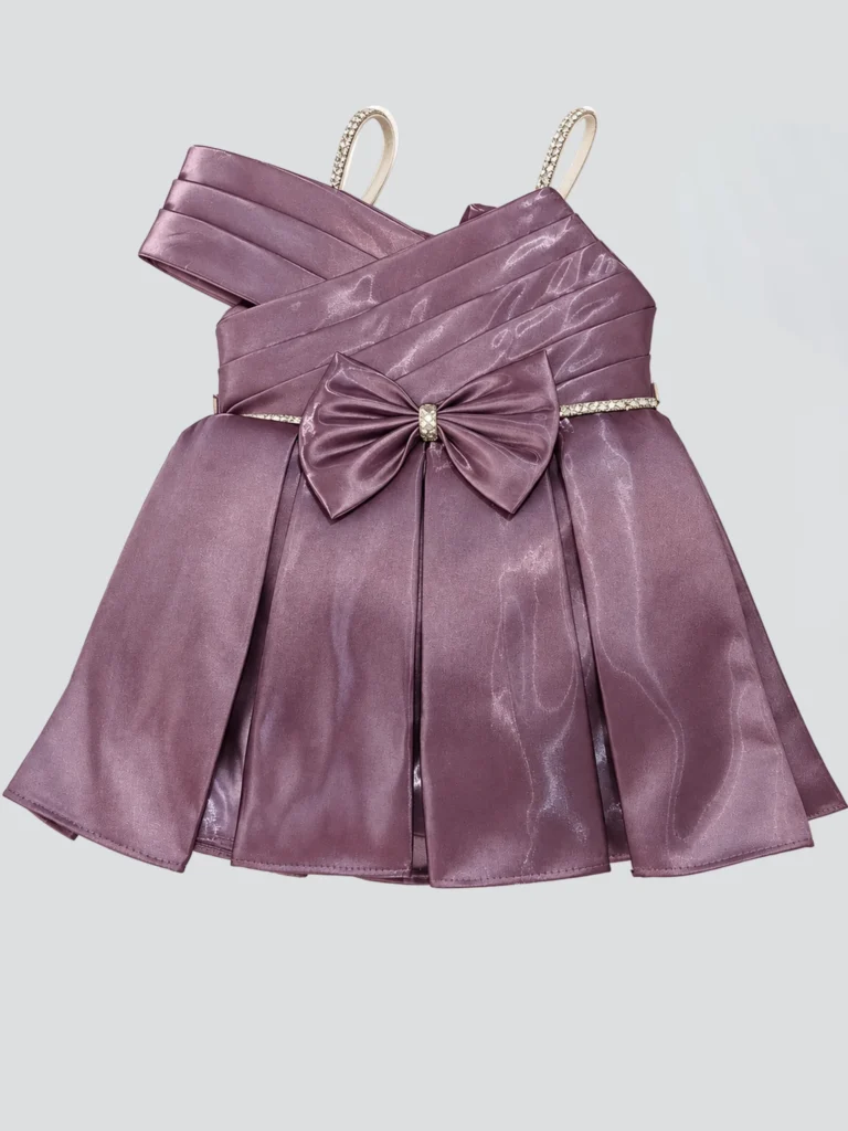 Baby Girl Satin Party Frock with Accessories