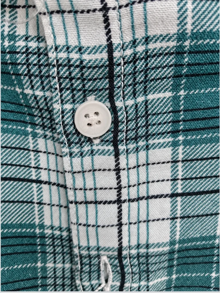 Teal Plaid Kids’ Button-Up Shirt_Texture