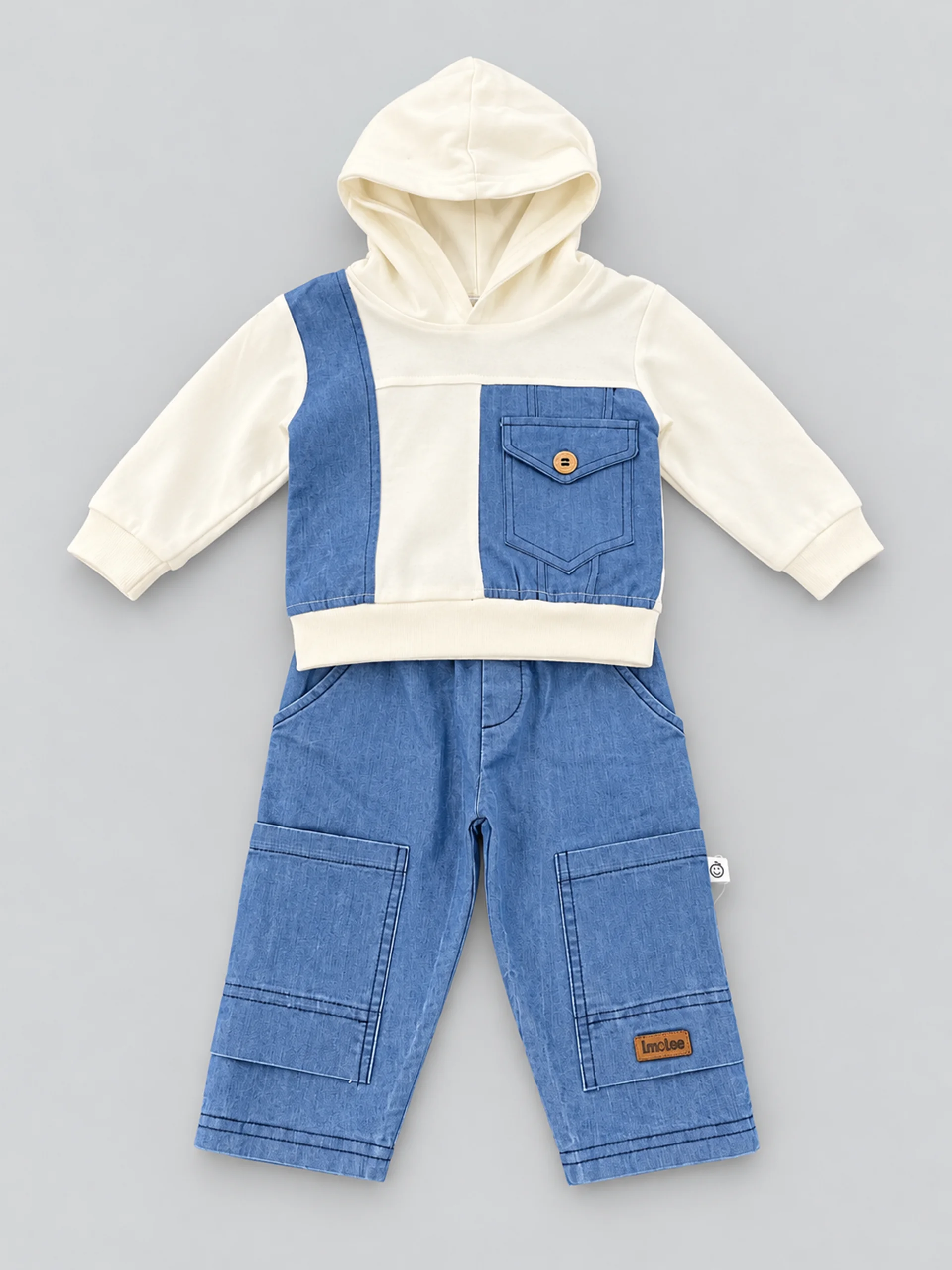 Baby Boy Hoodie and Denim Trousers Set